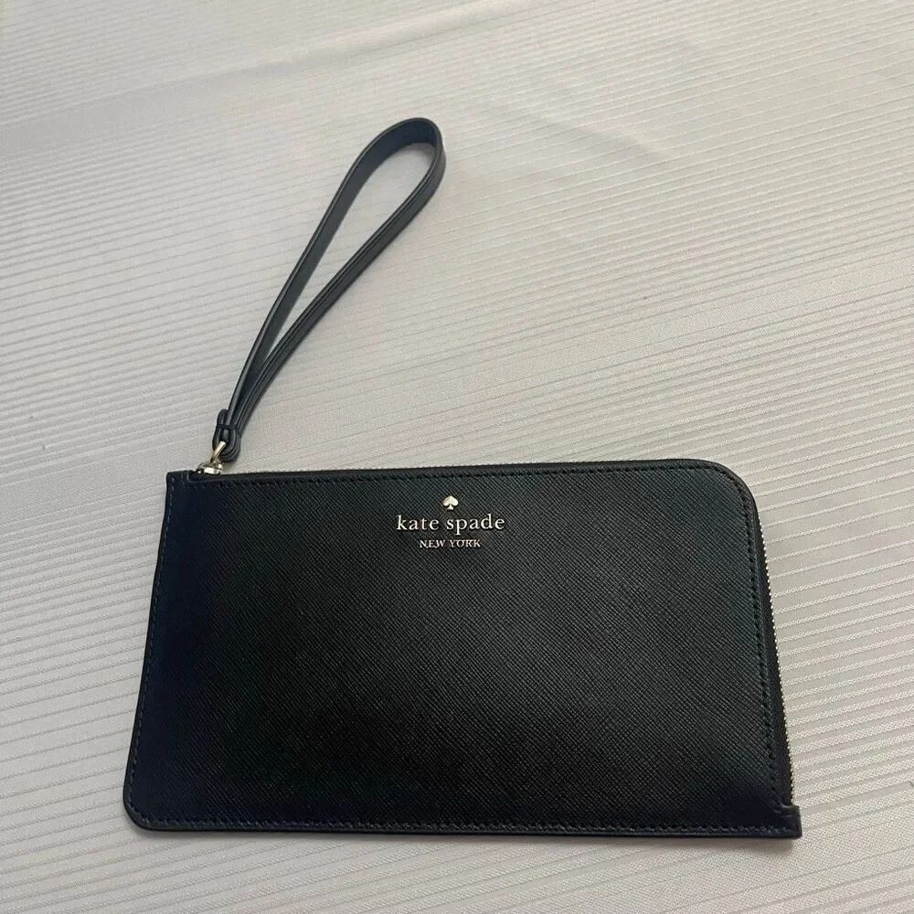 Kate Spade Black Leather Clutch Wristlet